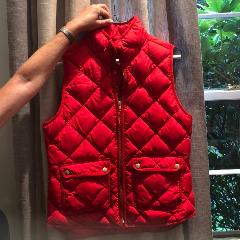 J. Crew red puffer vest